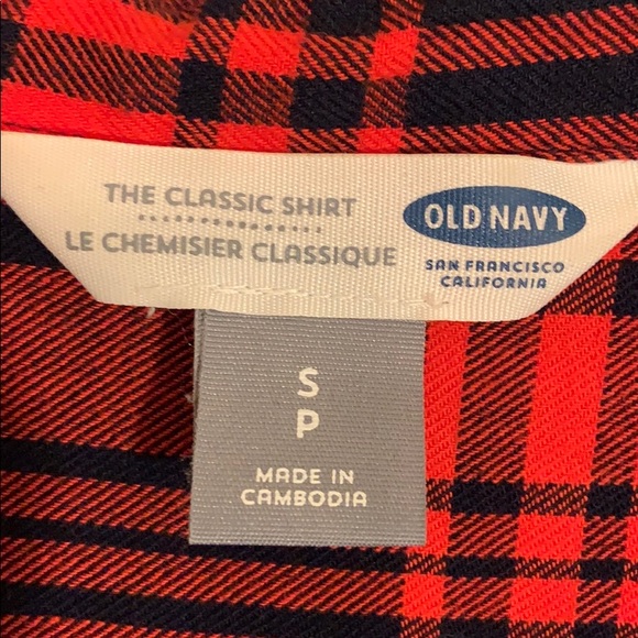 Navy blue and red classic flannel shirt - Picture 3 of 4